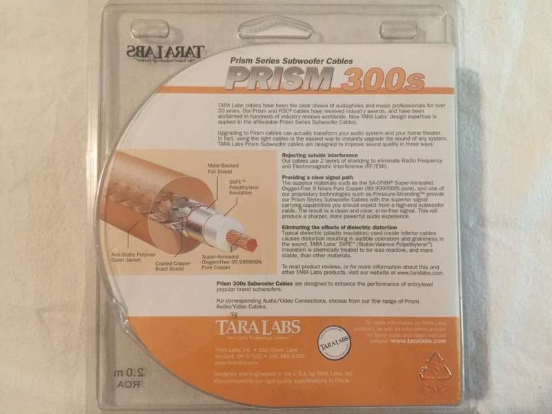 Tara Labs Prism 300s Sub-Woofer Cables