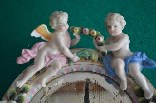 Lovely Sitzendorf German cherub mirror
