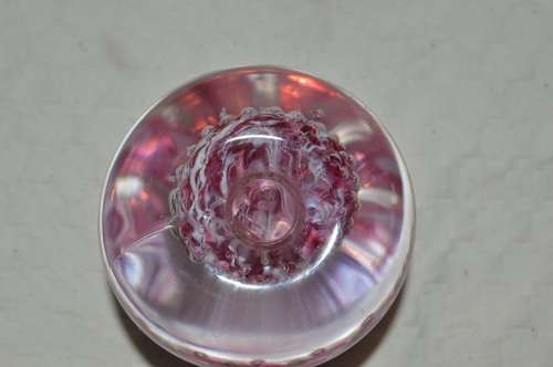 Stunning BUBBLE TWIST PINK AND WHITE PAPERWEIGHT. UNUSUAL
