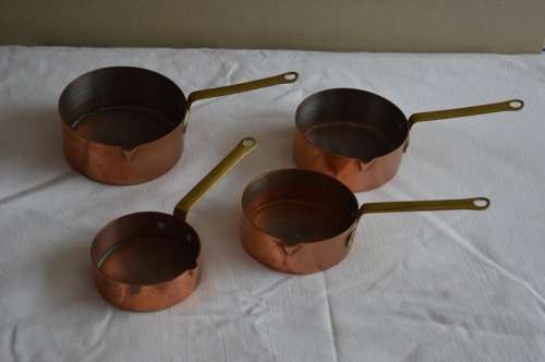 OLD FUNCTIONAL COPPER MEASURING CUPS