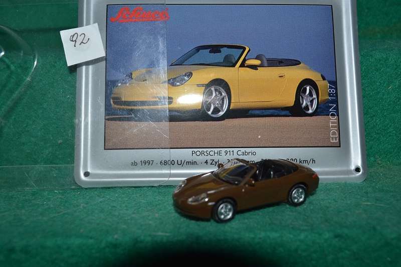 Schuco ho 1/87 metal diecast Porsche 911 Cabriolet brown