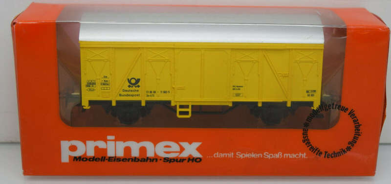 PRIMEX  HO  4558 closed container wagon DBP yellow