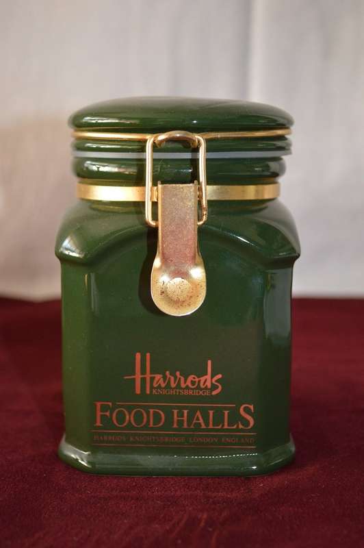 Harrods Food Hall Knightsbridge London England Green Ceramic Canister +Reduced+