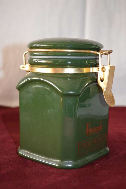 Harrods Food Hall Knightsbridge London England Green Ceramic Canister +Reduced+