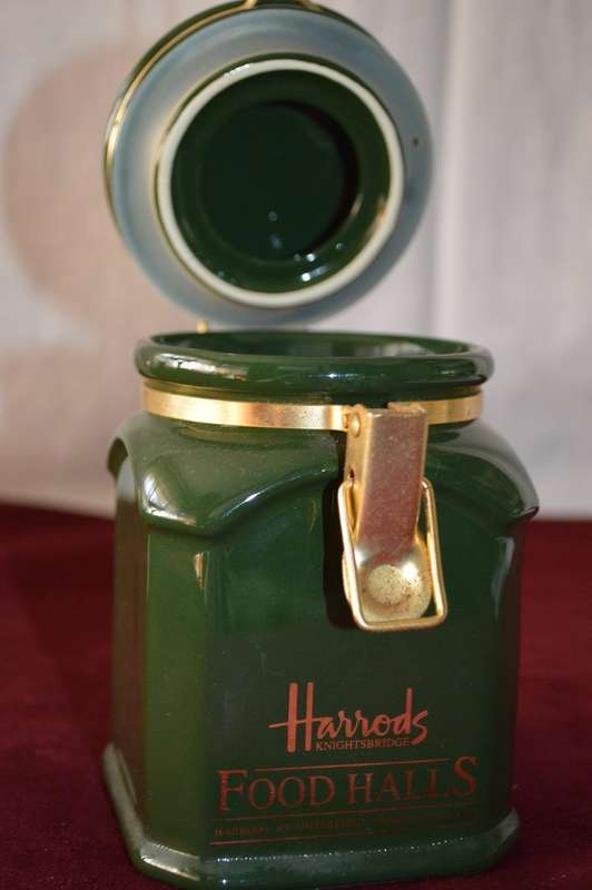 Harrods Food Hall Knightsbridge London England Green Ceramic Canister +Reduced+