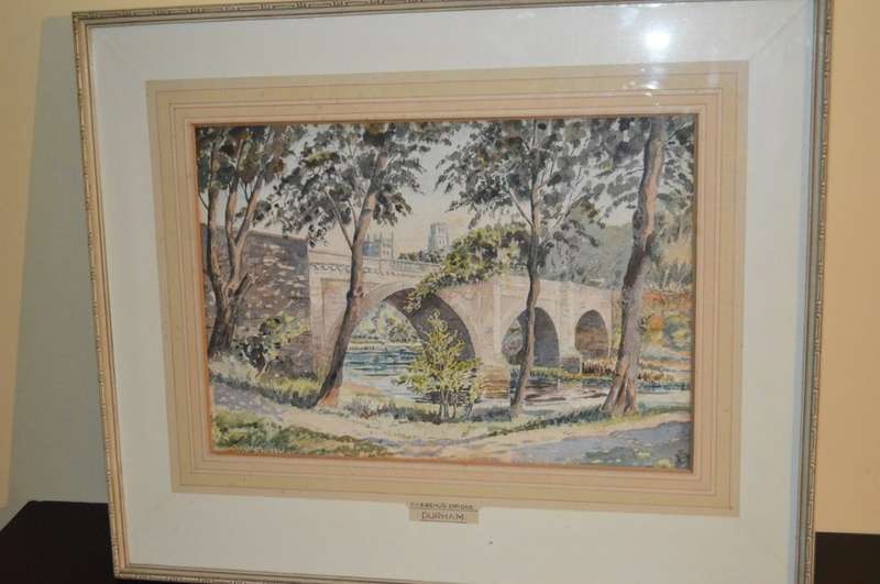 very nice water color by J.Walton Bell "Prebend's Bridge crosses the river Wear"