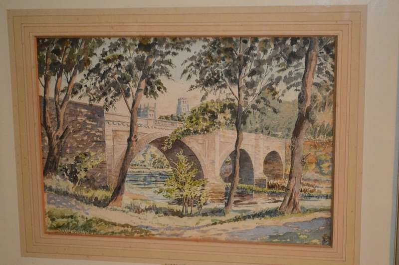 very nice water color by J.Walton Bell "Prebend's Bridge crosses the river Wear"