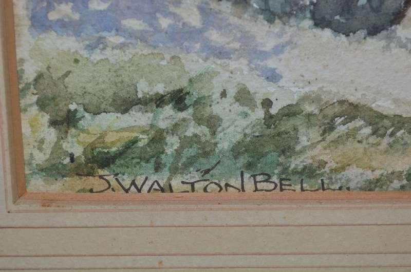 very nice water color by J.Walton Bell "Prebend's Bridge crosses the river Wear"