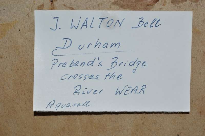 very nice water color by J.Walton Bell "Prebend's Bridge crosses the river Wear"