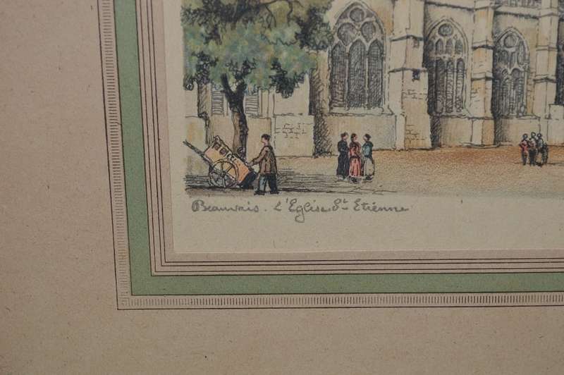 lovely signed hand colored lithograph by Barday