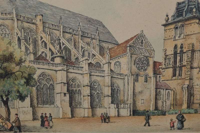 lovely signed hand colored lithograph by Barday