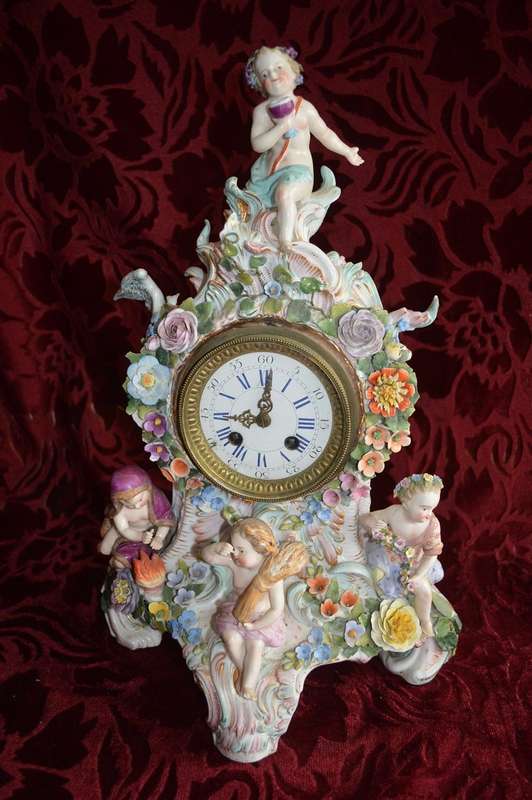 Ceramic  four seasons mantle clock BEAUTIFUL