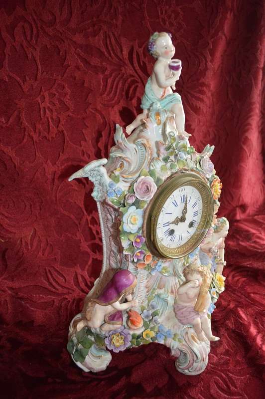 Ceramic  four seasons mantle clock BEAUTIFUL