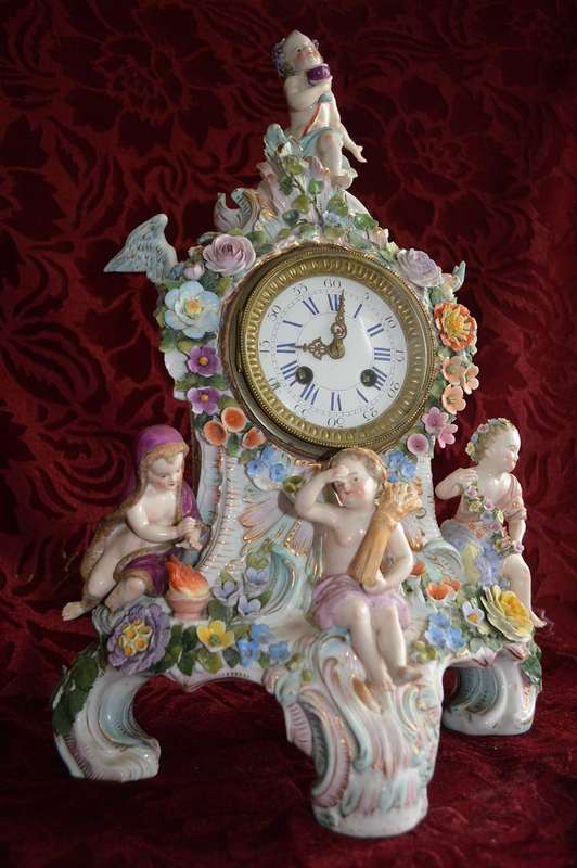 Ceramic  four seasons mantle clock BEAUTIFUL