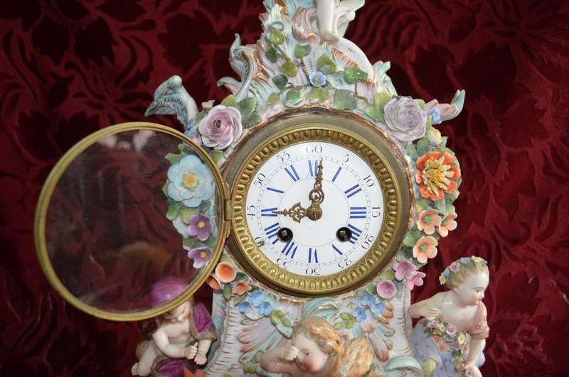 Ceramic  four seasons mantle clock BEAUTIFUL