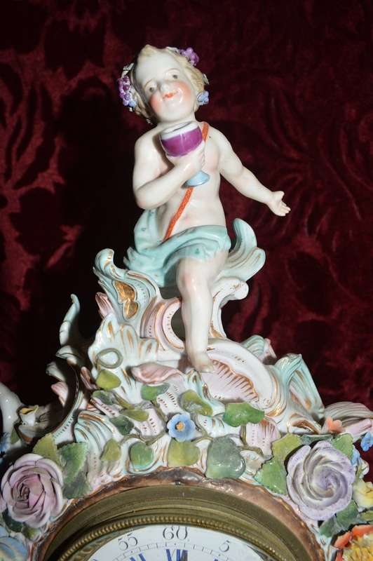 Ceramic  four seasons mantle clock BEAUTIFUL