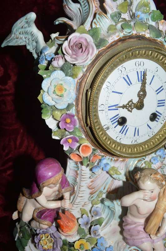 Ceramic  four seasons mantle clock BEAUTIFUL