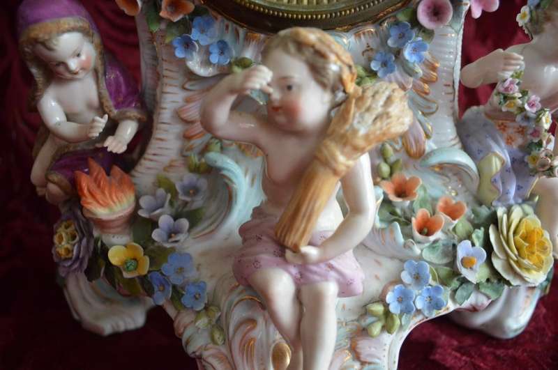 Ceramic  four seasons mantle clock BEAUTIFUL
