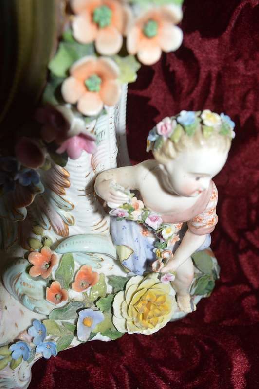 Ceramic  four seasons mantle clock BEAUTIFUL