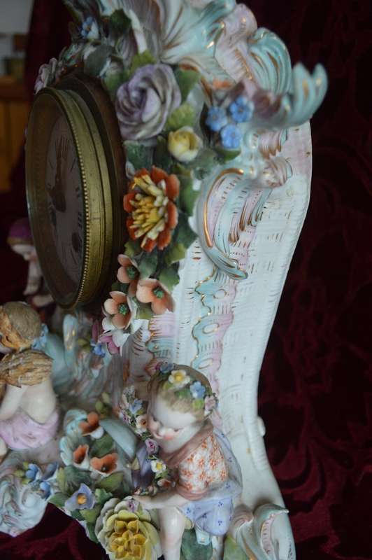 Ceramic  four seasons mantle clock BEAUTIFUL