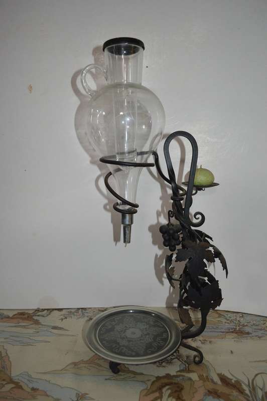 Vintage German wine aerator with etched glass and cooler large