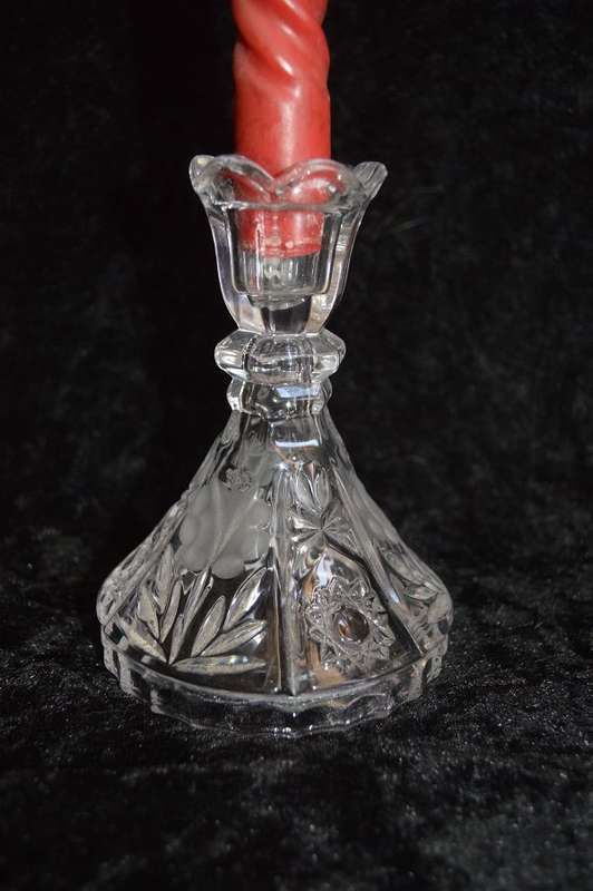 beautiful cut glass crystal candle stick
