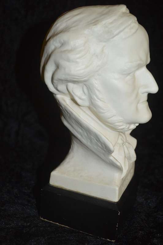 Ceramic sculpture by Goebel Gerard Bochmann - bust of the composer Richard Wagner Germany Art, perio