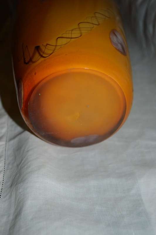 Very Large hand blown one of a kind glass vase 44cm tall