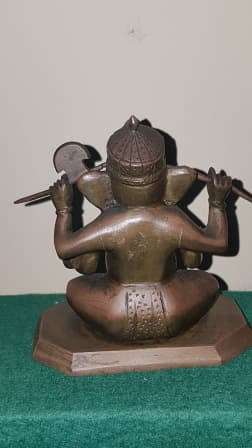 REDUCED Bronze Ganesha with bandicoot rat statue ca 1900-1920`s