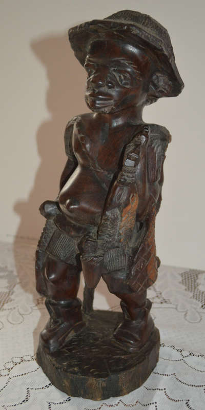 Traditional hand carved Malawian fisherman very niceley detailed 40cm