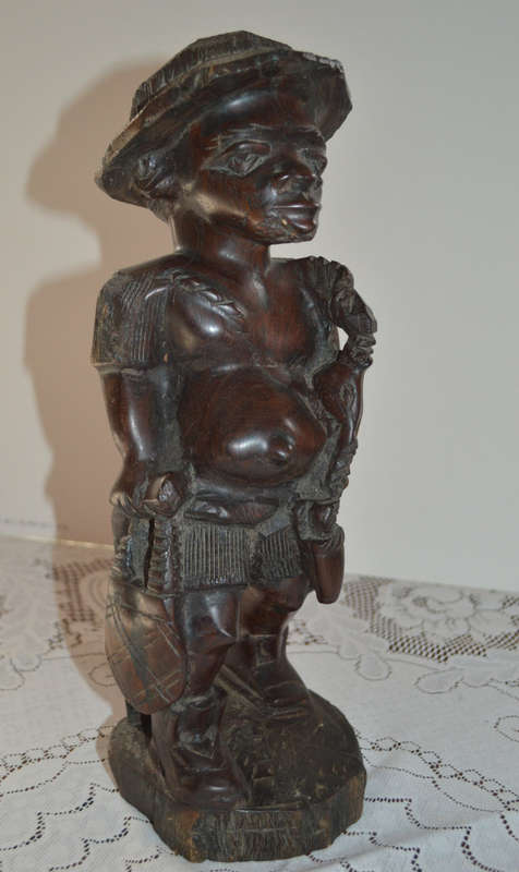 Traditional hand carved Malawian fisherman very niceley detailed 40cm