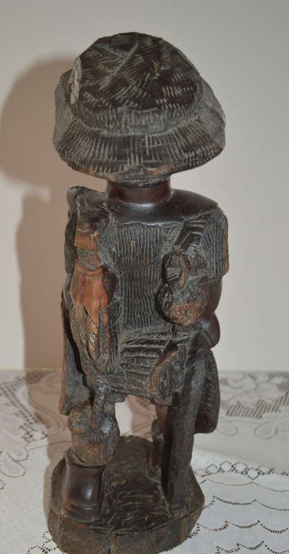 Traditional hand carved Malawian fisherman very niceley detailed 40cm