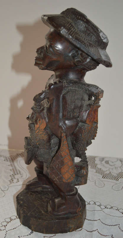 Traditional hand carved Malawian fisherman very niceley detailed 40cm