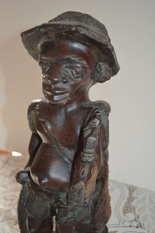 Traditional hand carved Malawian fisherman very niceley detailed 40cm