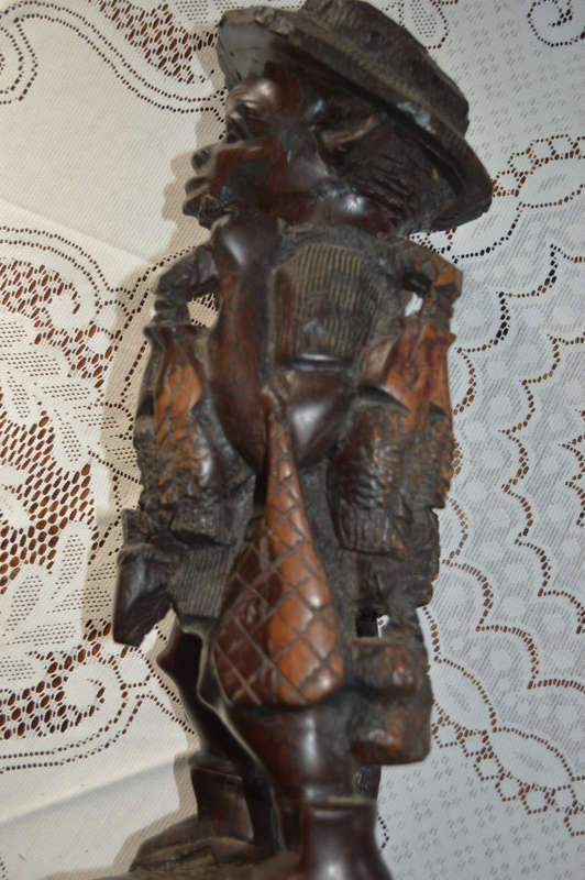 Traditional hand carved Malawian fisherman very niceley detailed 40cm