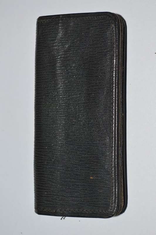 Edwardian (1901) Solid Sterling Silver Mount Leather Wallet Purse Pocket Coin Stamp Case.