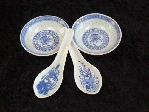 2 X BOWLS AND 2 X SPOONS