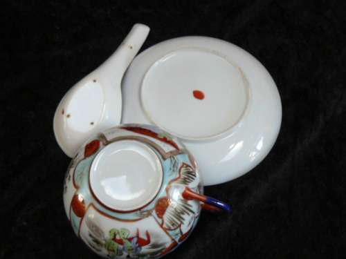 CUP, SAUCER AND SPOON
