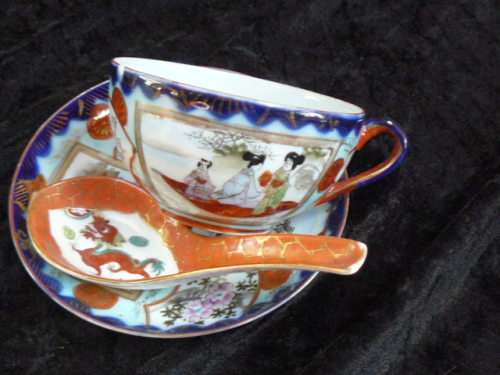 CUP, SAUCER AND SPOON