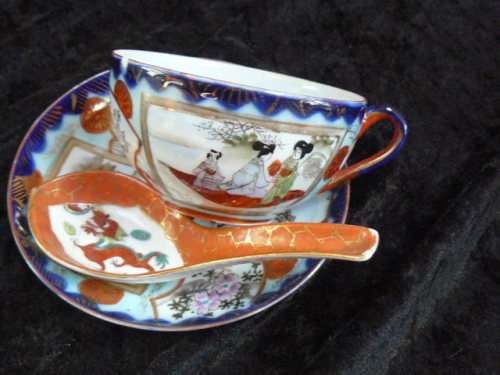 CUP, SAUCER AND SPOON