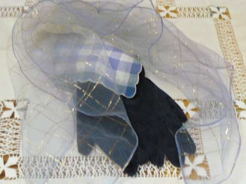 VINTAGE LIKE SMALL GLOVES HANKIE AND SCARVE