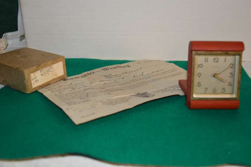 Junghans travel alarm clock with original certificate 1955 and box