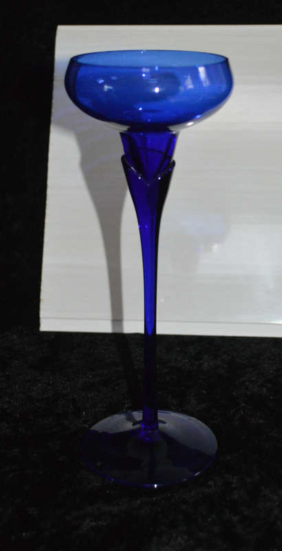 Tall dark blue bud vase 24.5cm