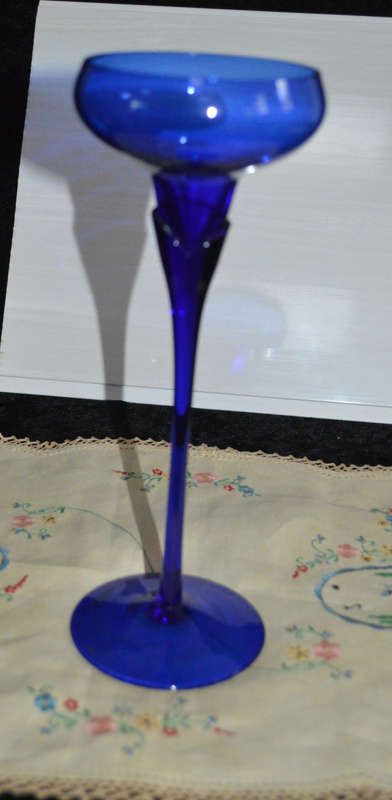 Tall dark blue bud vase 24.5cm