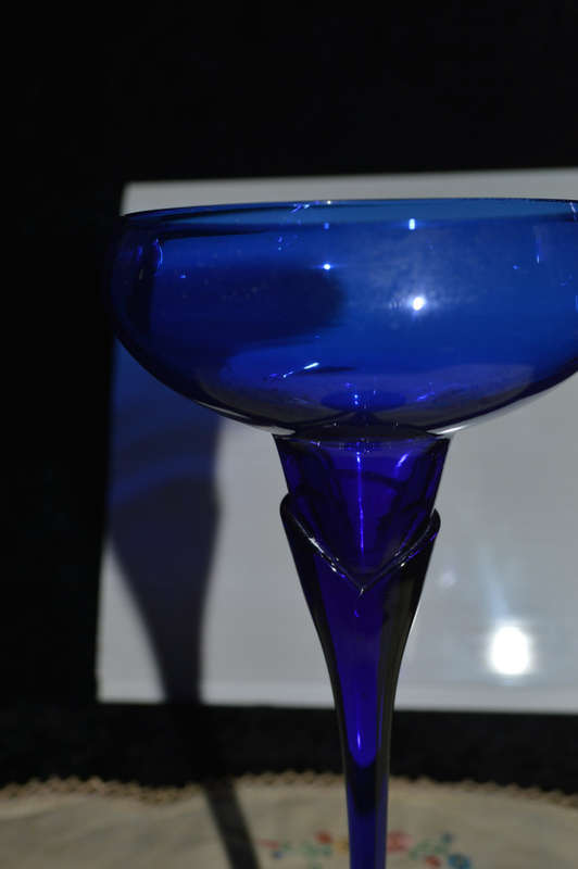Tall dark blue bud vase 24.5cm