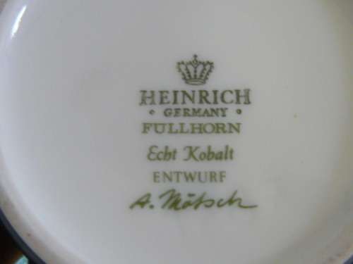 HEINRICH ECHT KOBALT DISH WITH LID STAMPED