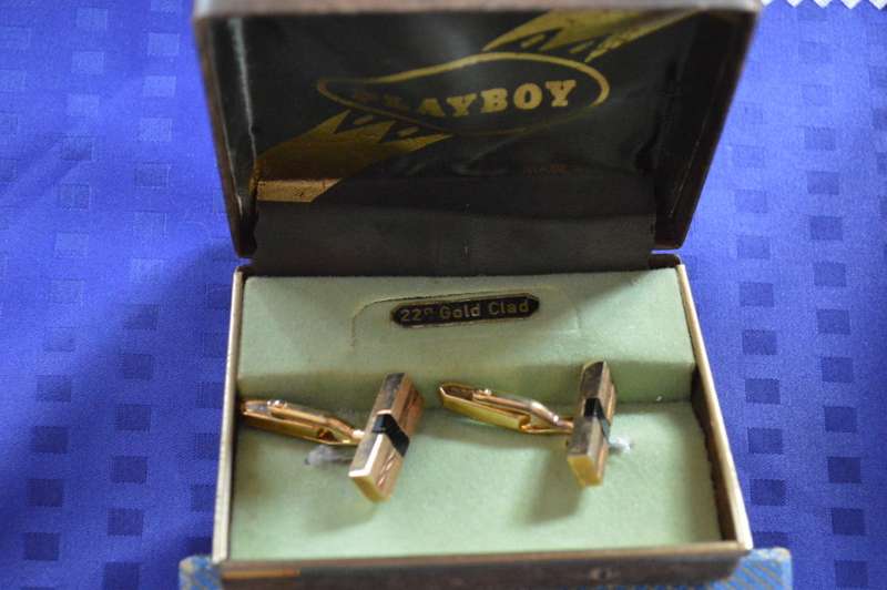 Vintage Playboy 22ct gold plated cufflinks in original box
