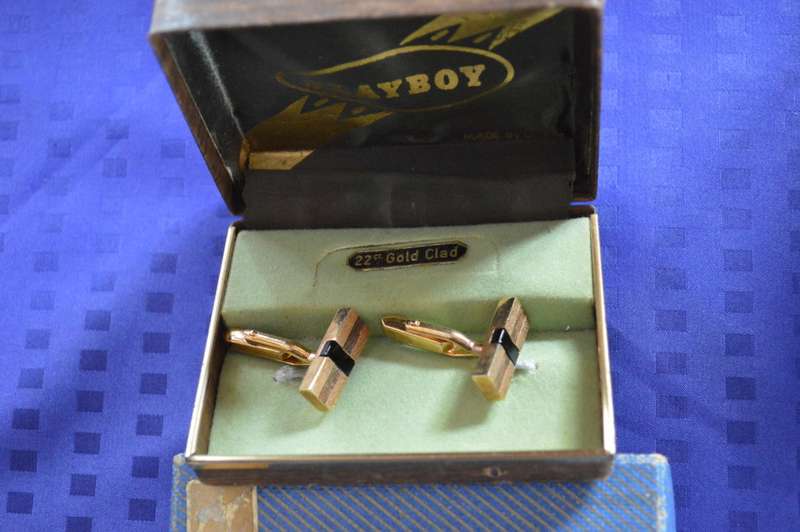 Vintage Playboy 22ct gold plated cufflinks in original box