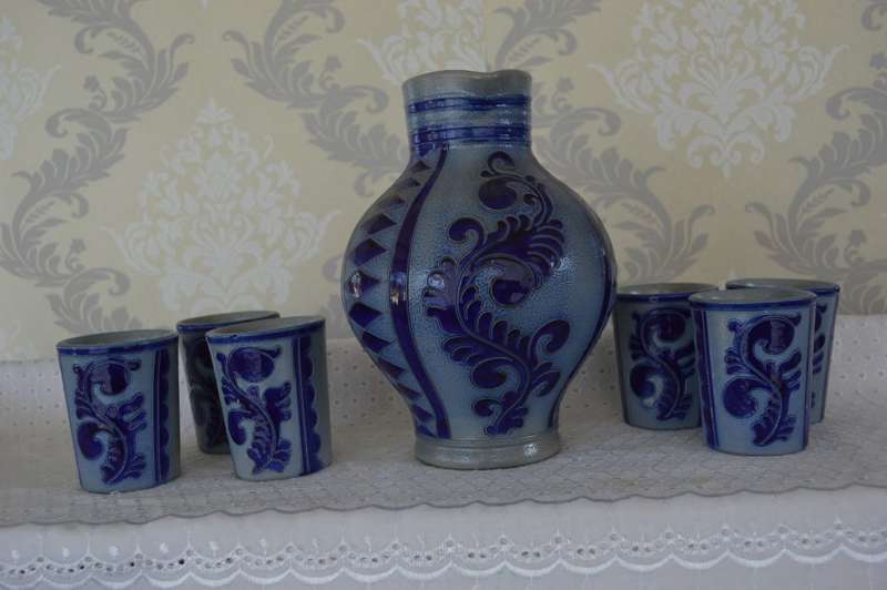 Reinh Merkelbach Hohr Grenzhausen German SANGRIA set for 6