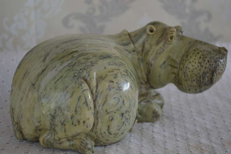 Soap Stone Jadeite Sculpture of a Hippopotamus 1970`s